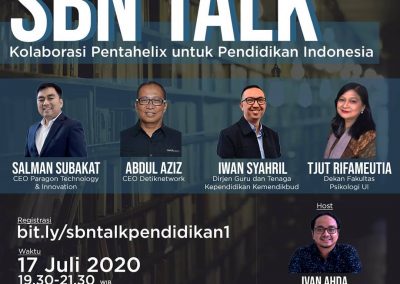 SBN Talk: Kolaborasi Pentahelix untuk Pendidikan Indonesia